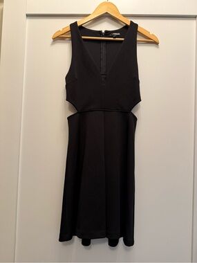 Express Black V-Neck Cutout Mini Dress